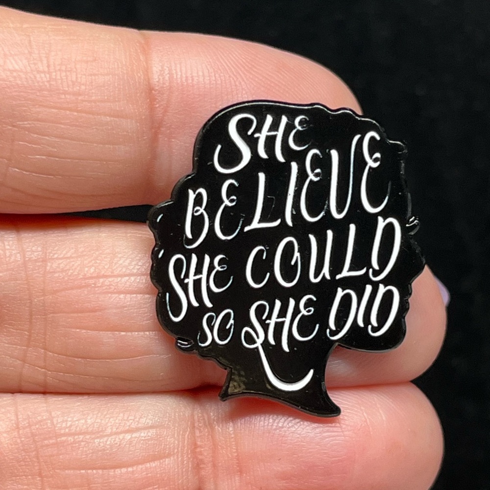 Empowering  support -strong female lapel pin -enamel NWOT
